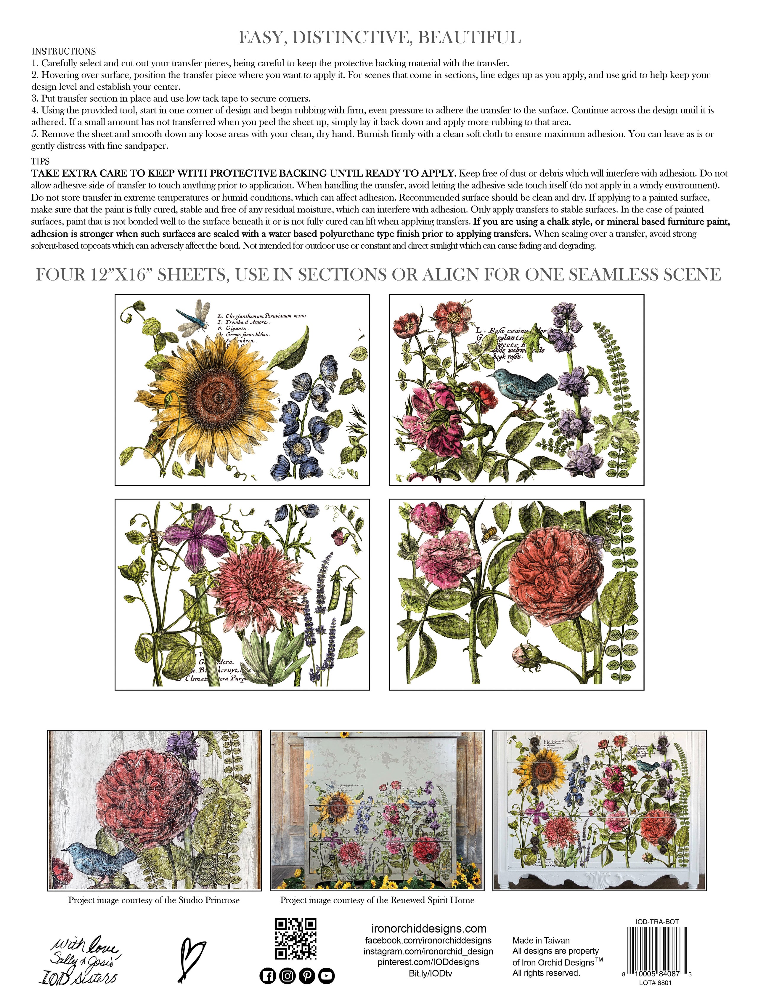 Florals on Glass Vintage Window Workshop: Creating with IOD Transfers